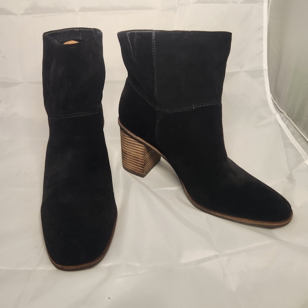 Lucky Brand Women’s 11  Black Leather Suede Jicole Boot Heels